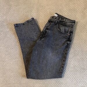 Zara High-Rise Black Wash Mom Jeans